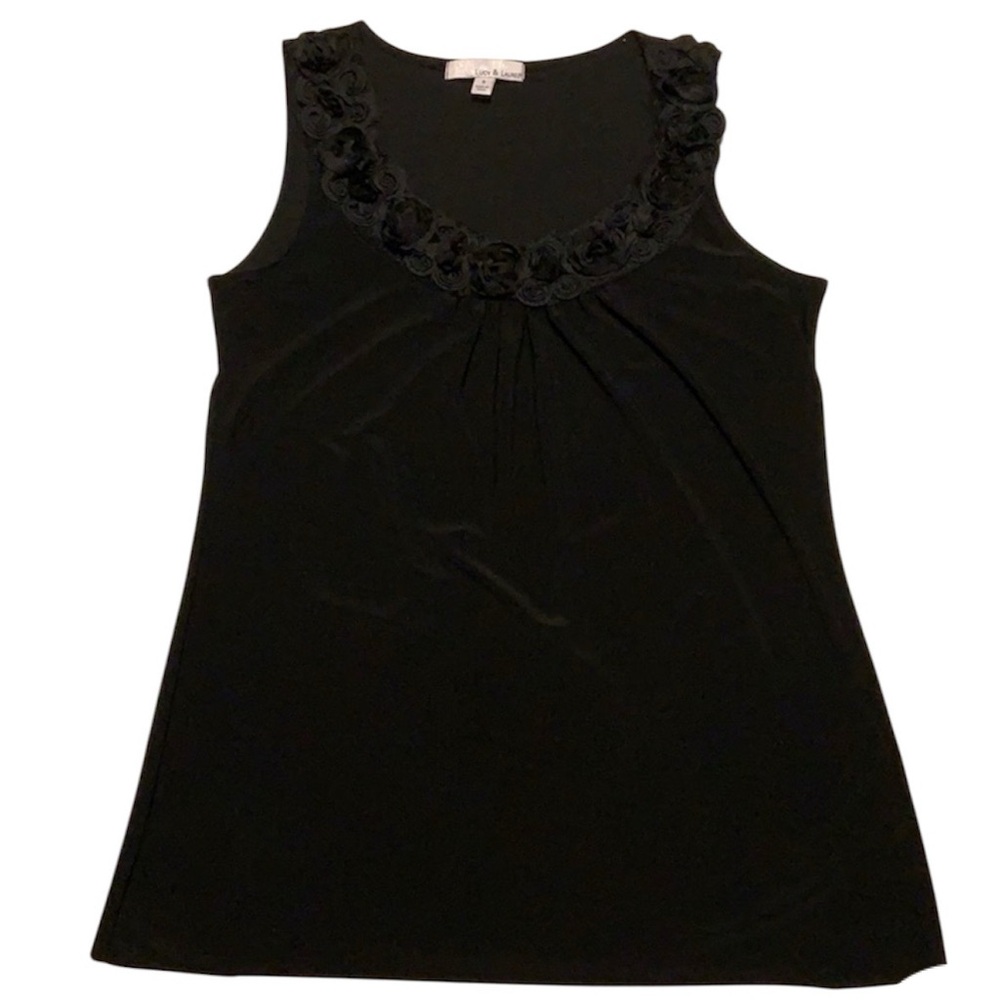 EUC Lucy & Laurel black dressy tank (sm)